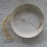 Vintage Hat White Fascinator Cocktail Tea Party Wedding Bridal Art Deco Gatsby Hat w/Feathers Net Birdcage Veil Mid Century WhenRosesBloom
