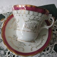 Vintage Tea Cup Pink Footed  Made in Japan Tea Time Gift Victoria Downton Abbey Tea Edwardian Shabby Chic Cottage Shabby Chic WhenRosesBloom