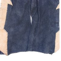 Vintage French Suede Leather Gloves, Arrow Applique - 1940s Viola Einberger