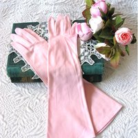 Vintage Pink Gloves Brushed Nylon Forearm length Size 7 Tea Party Dance  Mid Century Audrey Hepburn Style  WhenRosesBloom
