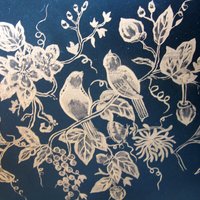 Black & Gold Metal tray French tole with birds and flowers Vintage Party Tea Time Tea Wedding Anniversary Gift Entertainment WhenRosesBloom