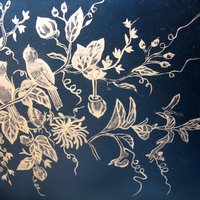 Black & Gold Metal tray French tole with birds and flowers Vintage Party Tea Time Tea Wedding Anniversary Gift Entertainment WhenRosesBloom