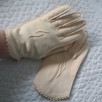 Vintage Gloves Beige Pink Flesh tone Retro Mid Century Tea Party Wedding Dance Bride Bridesmaid Petite Girl Free Ship US   WhenRosesBloom