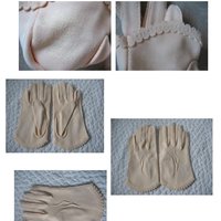 Vintage Gloves Beige Pink Flesh tone Retro Mid Century Tea Party Wedding Dance Bride Bridesmaid Petite Girl Free Ship US   WhenRosesBloom