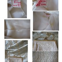 Vintage Purse White  Beaded Formal Evening Handbag 1960s Wedding Tea Party Deubutante Classic Bridal Womens's Accessories WhenRosesBloom