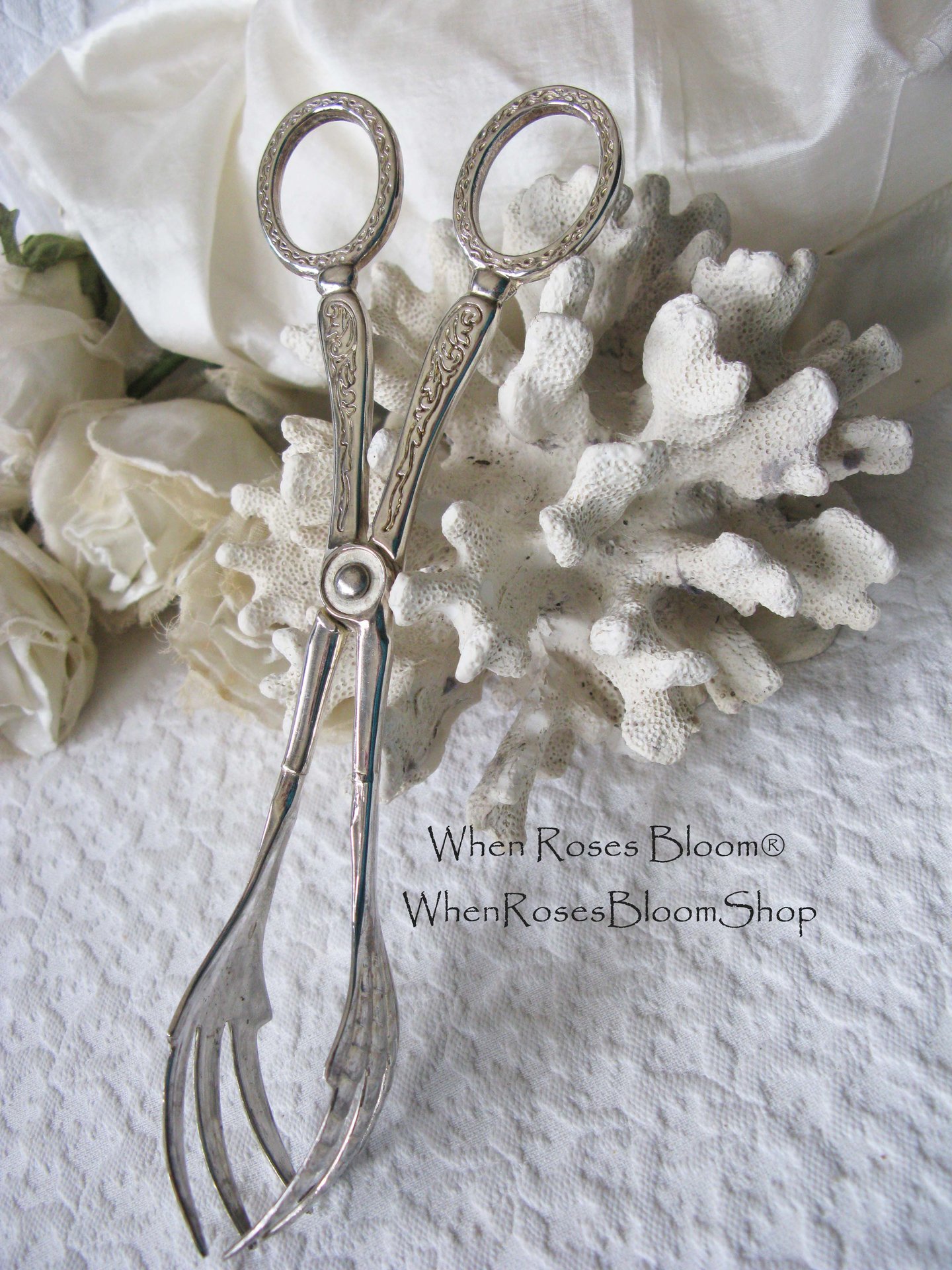 Silver Server Pastry Sandwich Tongs Vintage Elegant Party Afternoon Tea  Silver Server Downton Austen Cottage Shabby Chic Tea Gift WhenRosesBloom