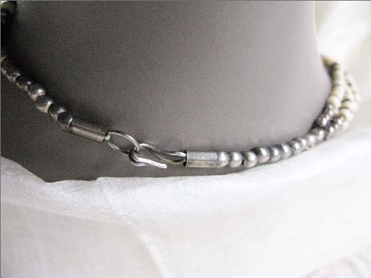 Carved Bead and Silver Elephant Necklace Vintage Statemen Ethnic Safari Africa Boho Minimalist Retro Tribal 60s 70s  WhenRosesBloom