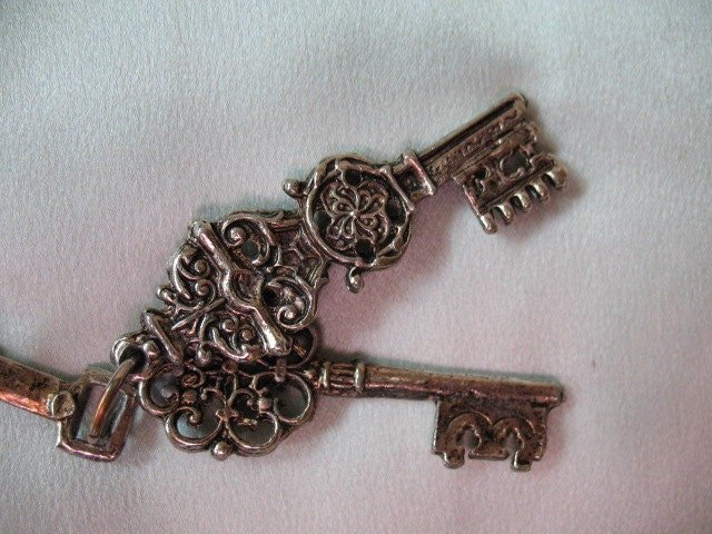 Vintage Pin Retro Key Jewelry Boho Victorian Steampunk Style Pin for Hat Lapel Scarf Kappa Kappa Gamma Style  WhenRosesBloom