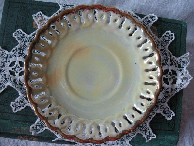 Vintage Teacup Yellow Mid Century Footed  Japan Lusterware MOP TeaTime Gift Victoria Downton Abbey Tea Cottage Shabby Chic WhenRosesBloom