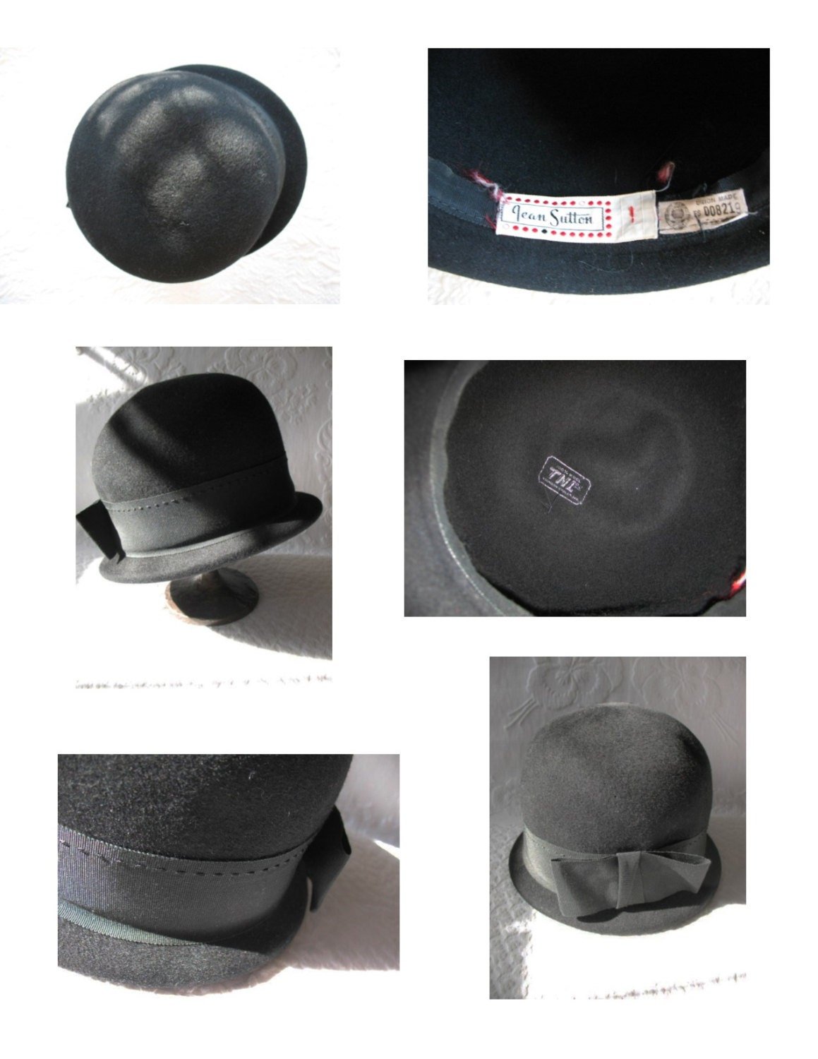 Vintage Black Derby Cloche Hat Retro Vintage Hipster Mod Boho Steampunk Bowler Bohomian 60s Cosplay Twiggy Audrey Hepburn WhenRosesBloom