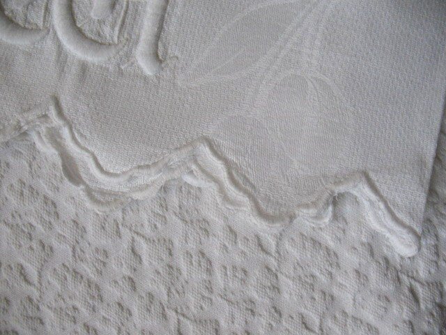 Vintage Linen Towel White Monogram W Initial Wedding Keepsake  Heirloom Embroidery Tea Towel Spa  Farmhouse Cottage Style WhenRosesBloom