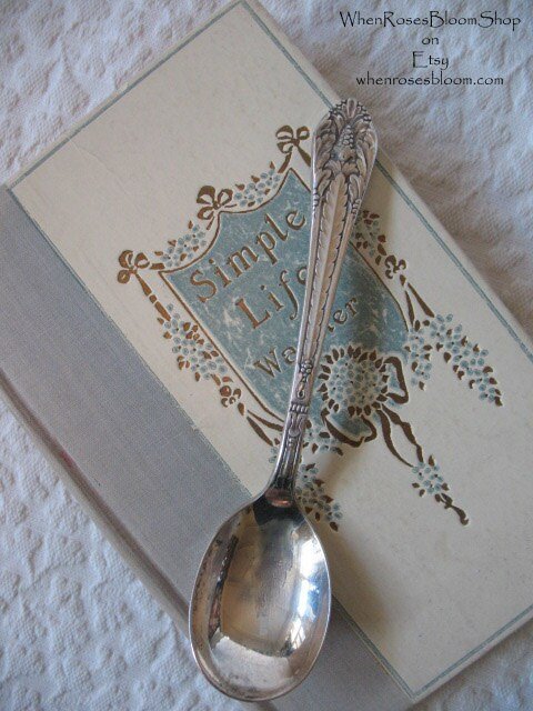 Silver Spoon Sugar or Jam spoon Vintage Tea Time Art Deco Classic Tea Gift Victoria Downton Shabby Chic Cottage  Decor WhenRosesBloom