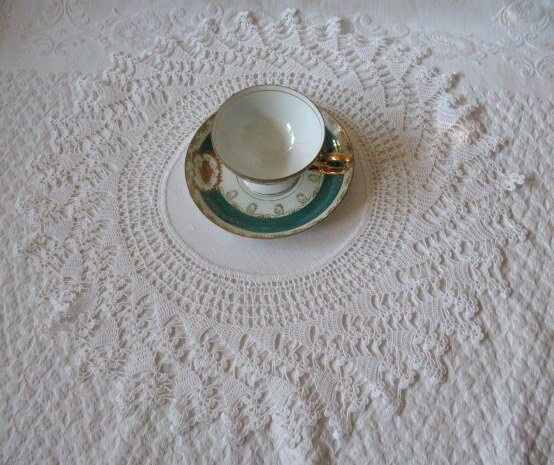 Crochet Round Doily Wedding Tea Party Vintage Linen ShabbyDecor Style Victoria  Cottage Farmhouse Style WhenRosesBloom