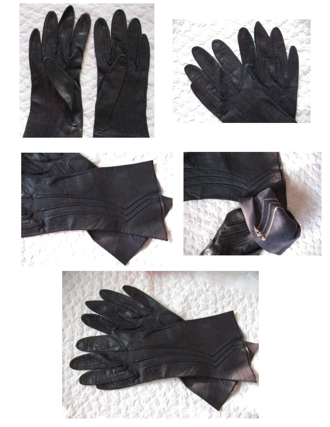 Vintage Blue Gloves Leather Navy Retro Mid Century NOS new old stock Soft Leather Classic Tailored Matinee Free Ship US WhenRosesBloom