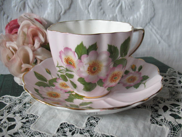 Vintage Tea Cup Pink Floral Roses English Bone China Retro TeaTime Gift  Dainty Mid Century Style Shabby Chic  WhenRosesBloom Classic Tea