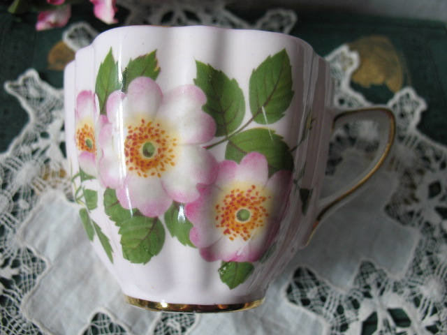 Vintage Tea Cup Pink Floral Roses English Bone China Retro TeaTime Gift  Dainty Mid Century Style Shabby Chic  WhenRosesBloom Classic Tea