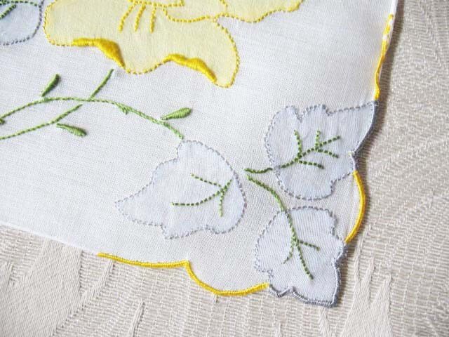 Vintage Hanky Yellow Rose Wedding Madeira Keepsake Remembrance Antique Linen Heirloom Needlework Hankerchief  Free Ship  US  WhenRosesBloom