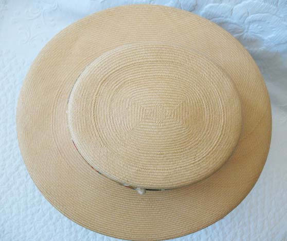 Vintage Hat Straw Boater Panama Italian Tailored Elegance Mid Century Suburbia Retro Cosplay Swansons Miss Phyrne Fisher   WhenRosesBloom