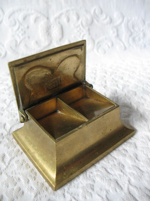 Vintage Stamp Box Decorative Desk Gift Bronze Art Nouveau Art Deco Arts Crafts Butterfly Antique Office Library Decor  WhenRosesBloom