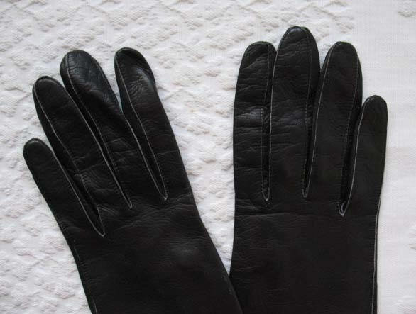 Gloves Black Leather Vintage Opera Debutante 6.5 Miss Fisher Downton Lady Mary Titanic Steampunk Cosplay NOS FREE Ship USA   WhenRosesBloom