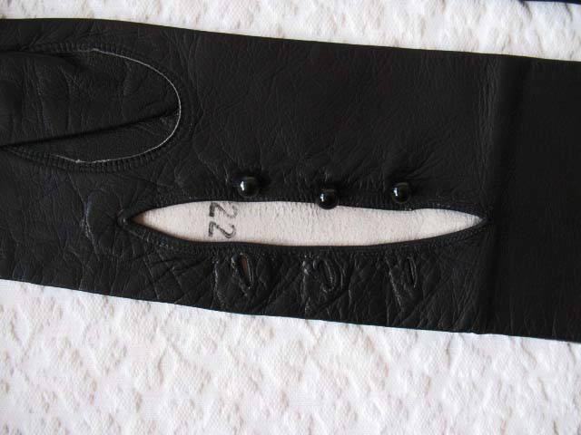 Gloves Black Leather Vintage Opera Debutante 6.5 Miss Fisher Downton Lady Mary Titanic Steampunk Cosplay NOS FREE Ship USA   WhenRosesBloom