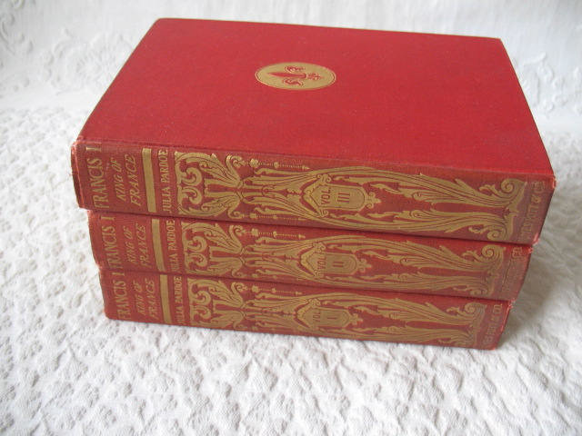 French Red Books Vintage Rare Classic History Francis 1 Red Gold Decorative Library Gift Art Nouveau Graphic Cover Engravings WhenRosesBloom