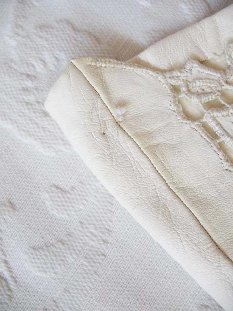 Vintage White Italian Leather Matinee Gloves Retro Wedding Bride Tea NOS Downton Titanic Jane Austen Cosplay Free Ship  US When Roses Bloom