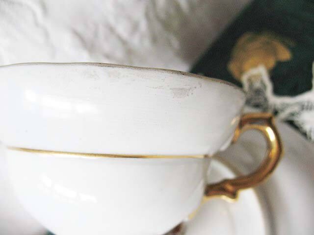 Vintage Tea Cup Footed Black Gold Japan Royal Sealy Downton Elegant Steampunk Cosplay Gentlemens  Tea Birthday Shower Gift WhenRosesBloom
