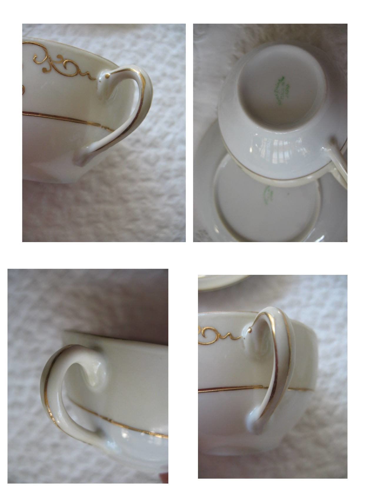 Tea Cup & Saucer Japan Gold Tea For Two Downton Tea Cottage Farmhouse Shabby Chic Mid Century Tea Style Gold Creme floral WhenRosesBloom