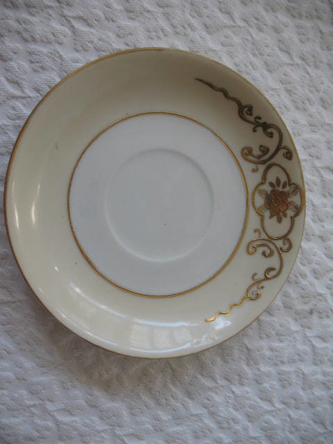 Tea Cup & Saucer Japan Gold Tea For Two Downton Tea Cottage Farmhouse Shabby Chic Mid Century Tea Style Gold Creme floral WhenRosesBloom
