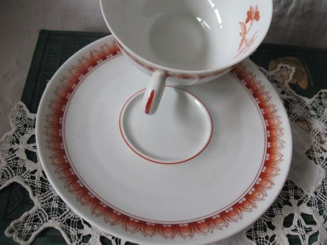 Vintage Teacup Orange Floral Limoges Haviland Shangai Shabby Chic Gentleman Man Tea Birthday Shower Girlfriend Wife Gift WhenRosesBloom