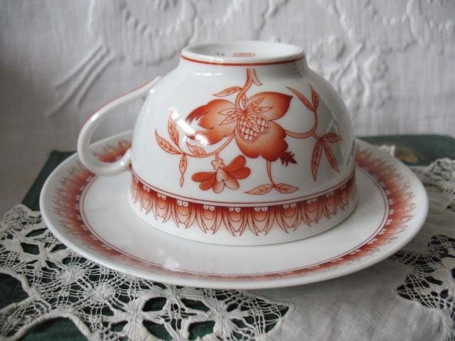 Vintage Teacup Orange Floral Limoges Haviland Shangai Shabby Chic Gentleman Man Tea Birthday Shower Girlfriend Wife Gift WhenRosesBloom