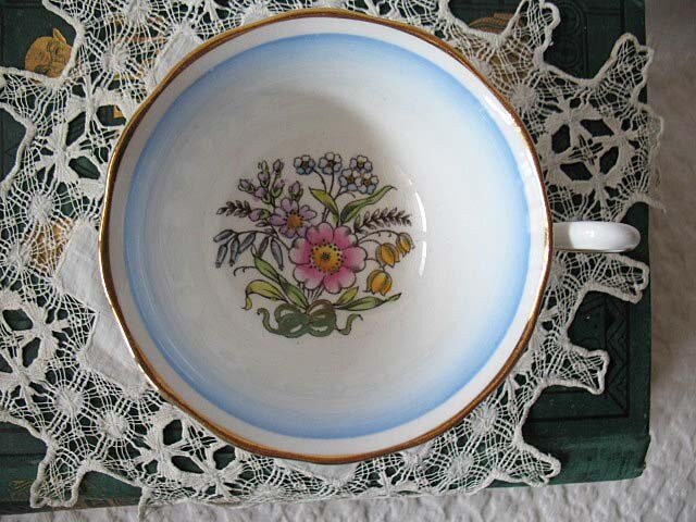Teacup Royal Albert Floral Blue English Bone China Vintage Shabby Chic Tea Cup  Birthday Shower Tea Party Gift WhenRosesBloom