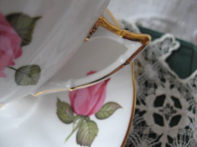 Vintage Tea Cup Rose Floral English Bone China TeaTime Gift Dainty Elegant Shabby Chic Retro Mid Century Classic British WhenRosesBloom