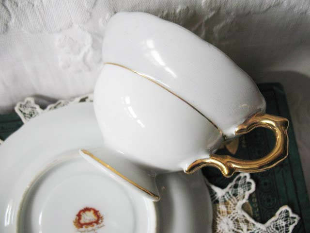 Vintage Tea Cup Footed Black Gold Japan Royal Sealy Downton Elegant Steampunk Cosplay Gentlemens  Tea Birthday Shower Gift WhenRosesBloom