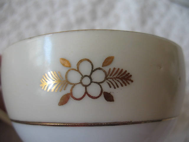 Tea Cup & Saucer Japan Gold Tea For Two Downton Tea Cottage Farmhouse Shabby Chic Mid Century Tea Style Gold Creme floral WhenRosesBloom