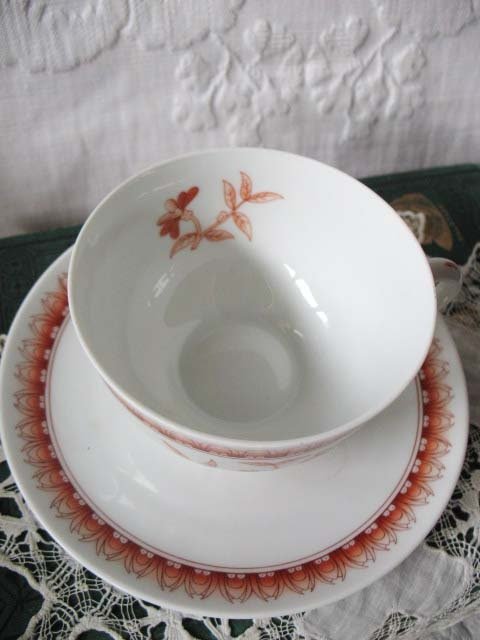 Vintage Teacup Orange Floral Limoges Haviland Shangai Shabby Chic Gentleman Man Tea Birthday Shower Girlfriend Wife Gift WhenRosesBloom