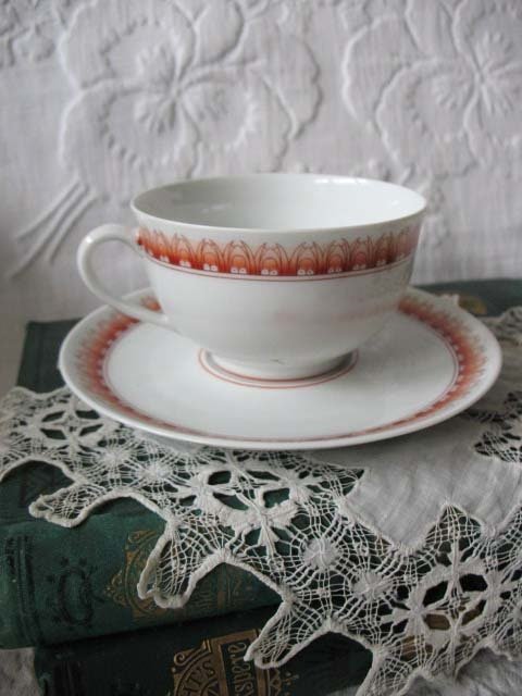 Vintage Teacup Orange Floral Limoges Haviland Shangai Shabby Chic Gentleman Man Tea Birthday Shower Girlfriend Wife Gift WhenRosesBloom