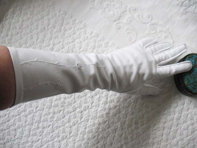 White Gloves Matinee Wedding Tea Retro Vintage Mid Century Bride Bridesmaid Downton Austen Titanic Cosplay Free Ship  US When Roses Bloom