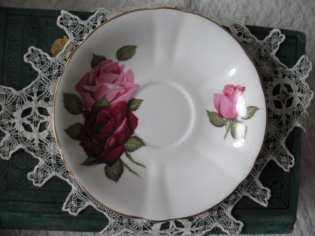 Vintage Tea Cup Rose Floral English Bone China TeaTime Gift Dainty Elegant Shabby Chic Retro Mid Century Classic British WhenRosesBloom