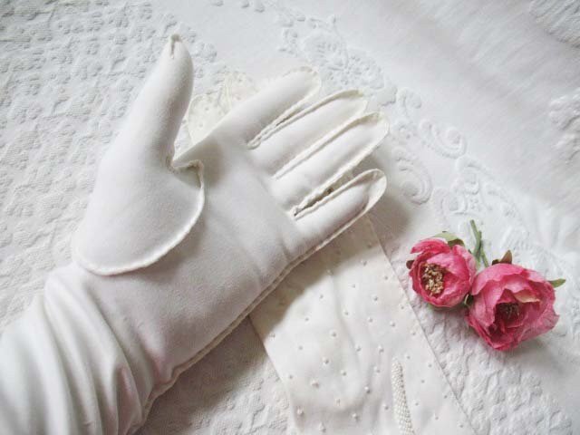 White Gloves Vintage Wedding Tea Retro Mid Century Matinee Bride Bridesmaid Downton J Austen Titanic  Cosplay Free Ship  US When Roses Bloom