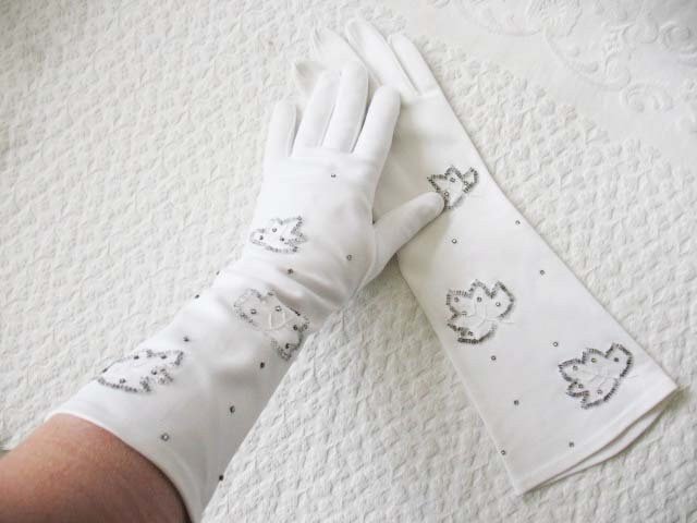 Vintage Long White Gloves  Wedding Dance Mid Century Retro Hollywood Glamour Miss Fisher Downton Cosplay FREE SHIP in US   WhenRosesBloom