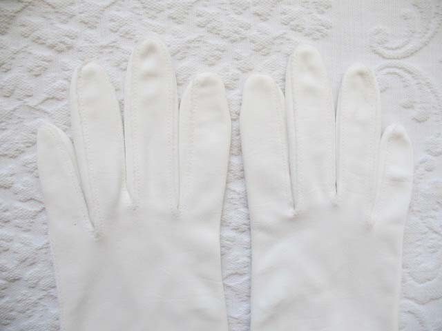 Vintage White Gloves Matinee Vegan Leather Wedding Classic Retro Mid Century Bride Downton Austen Cosplay Free Ship  US When Roses Bloom