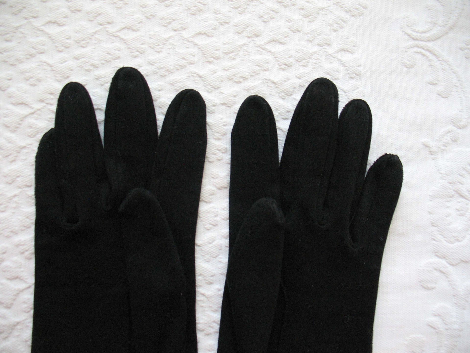Vintage Black Gloves Size 6 Opera Debutante Downton Lady Mary Steampunk Cosplay Titanic Miss Fisher Vegan Free Ship USA   WhenRosesBloom