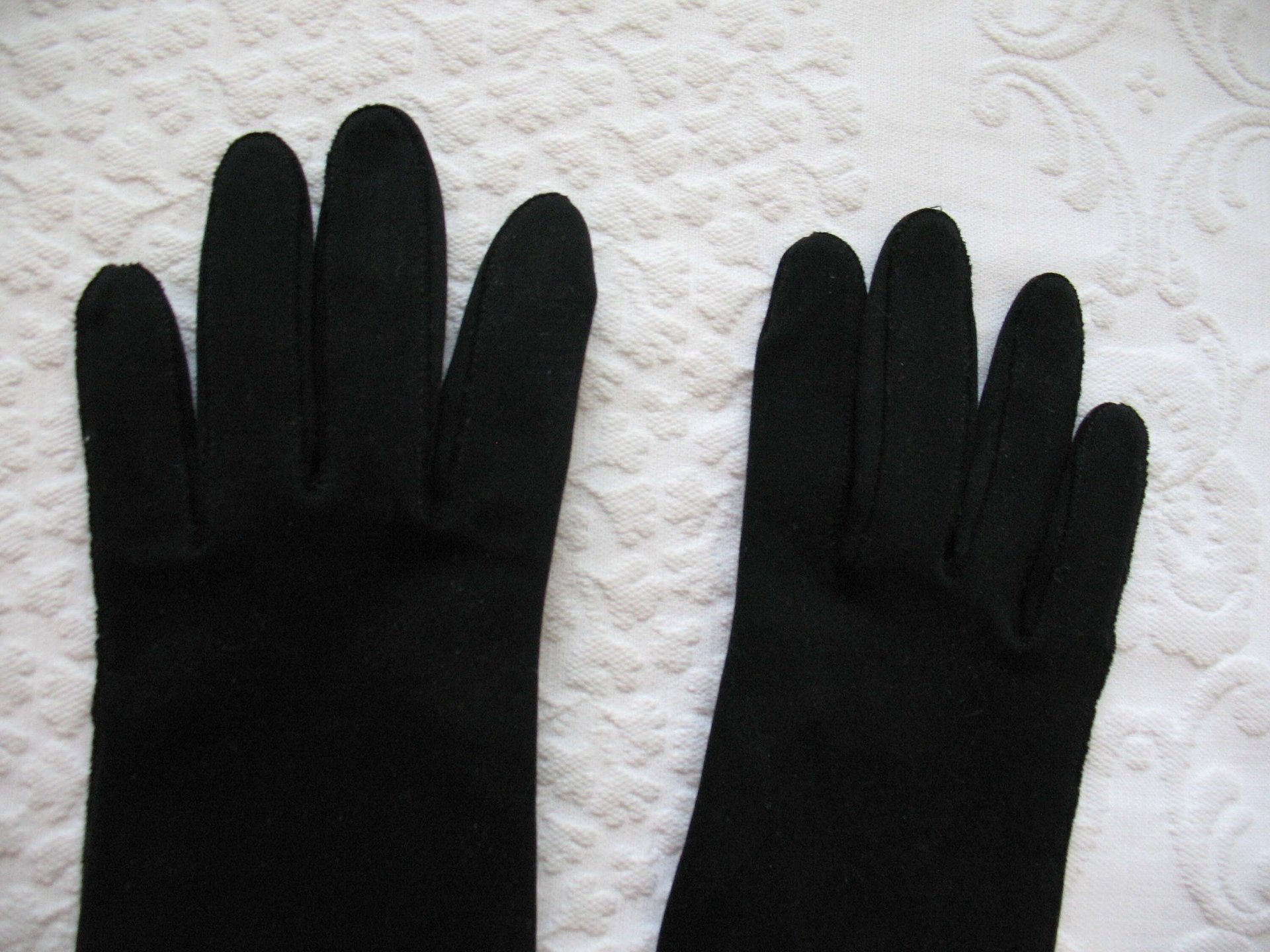 Vintage Black Gloves Size 6 Opera Debutante Downton Lady Mary Steampunk Cosplay Titanic Miss Fisher Vegan Free Ship USA   WhenRosesBloom