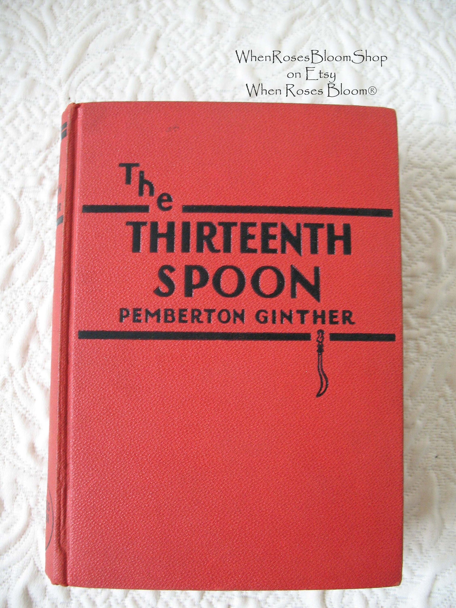 Vintage Mystery Book Red Retro Library Decorative Graphic Art Cover Juvenile Child Fiction Mystery Intrigue  WhenRosesBloom