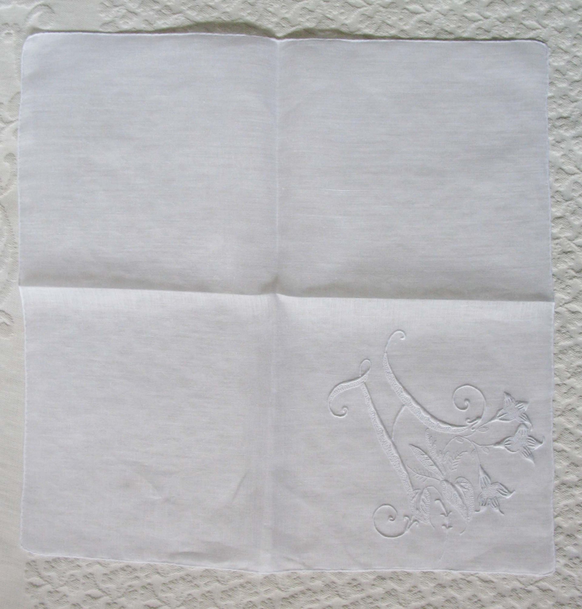 Vintage Madeira Hanky H Initial Monogram Wedding Keepsake Gift Handkerchief Remembrance Romantic Heirloom  Free Ship US WhenRosesBloom