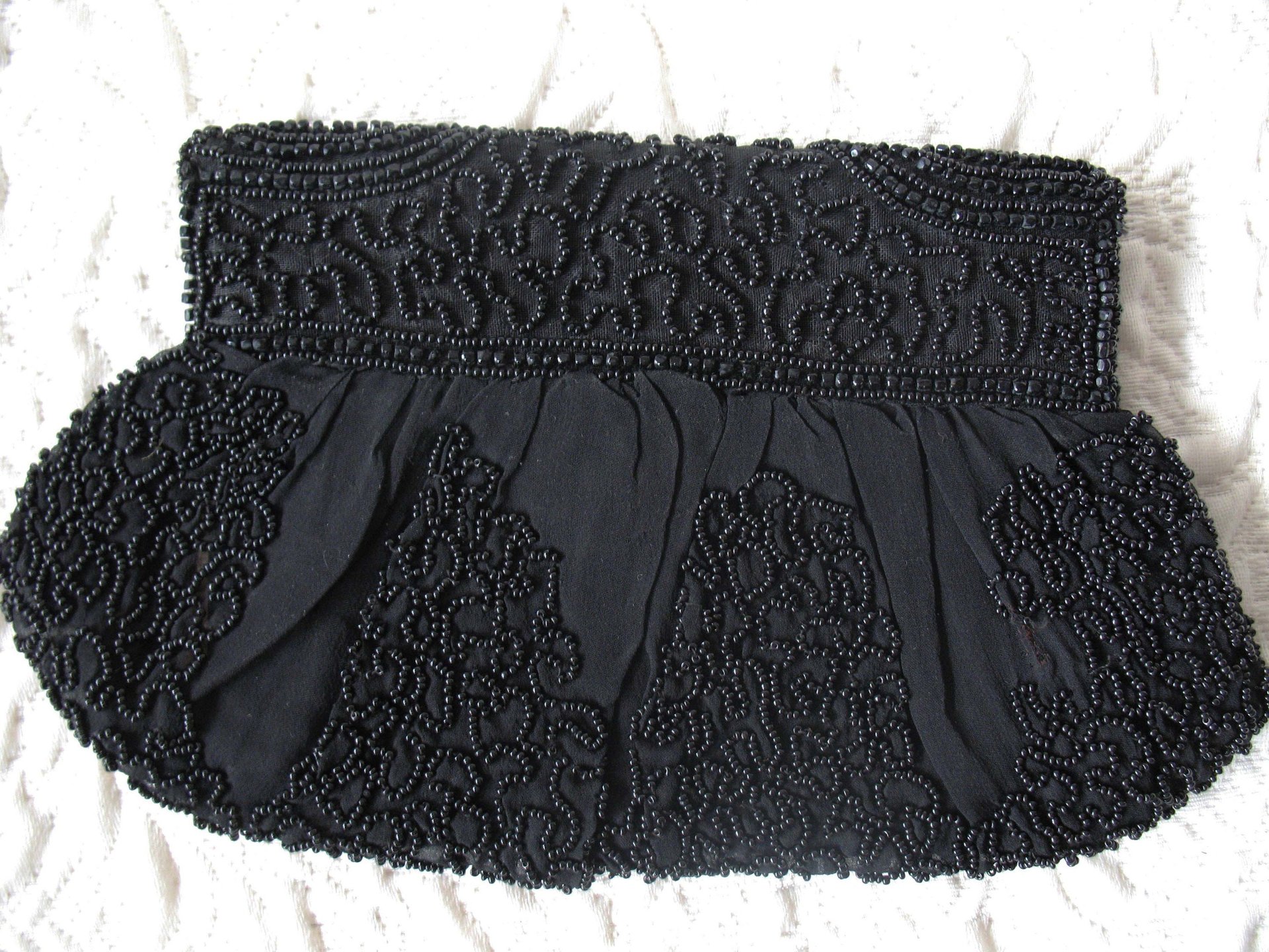 Vintage Black Beaded Purse Evening Bag Mid Century Retro Classic Glamour Dance Cocktail Party Steampunk Mid Century Cosplay WhenRosesBloom