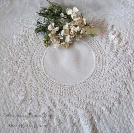 Crochet Round Doily Wedding Tea Party Vintage Linen ShabbyDecor Style Victoria  Cottage Farmhouse Style WhenRosesBloom
