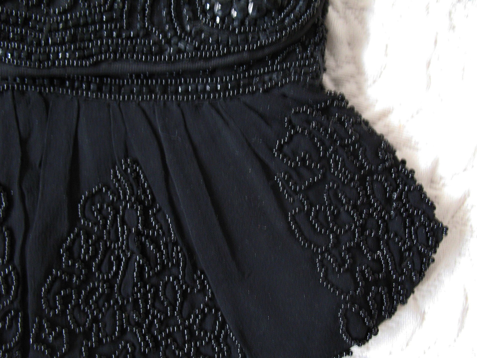 Vintage Black Beaded Purse Evening Bag Mid Century Retro Classic Glamour Dance Cocktail Party Steampunk Mid Century Cosplay WhenRosesBloom